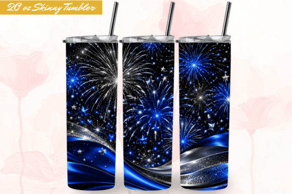 4th of July 20oz Skinny Tumbler Wrap PNG