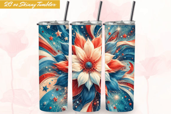 4th of July Sunflowers 20oz Tumbler Wrap