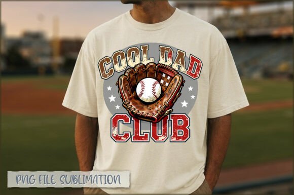 Cool Dad Club PNG: Retro Baseball Dad Design
