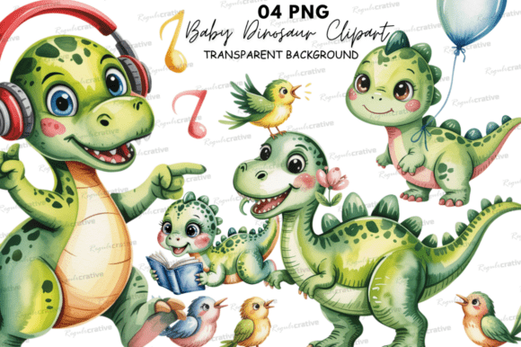 Cute Baby Dinosaur Clipart PNG