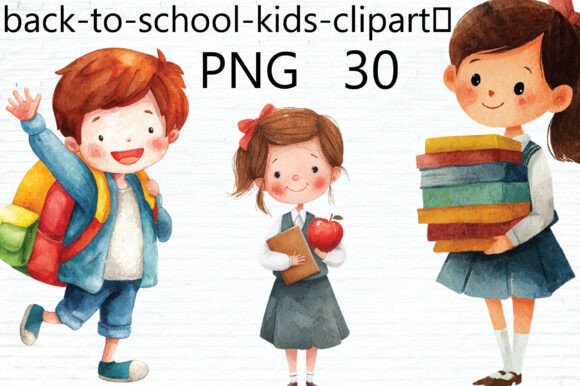 Cute Back to School Kids Clipart PNG: Your All-in-One Design Boost for the New Academic Year