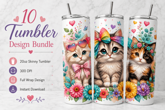 Cute Kitten Tumbler Bundle