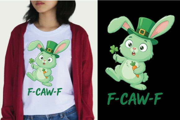 F-CAW-F St Patrick Bunny Funny PNG