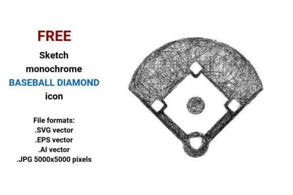 FREE Sketch Baseball Diamond Icon