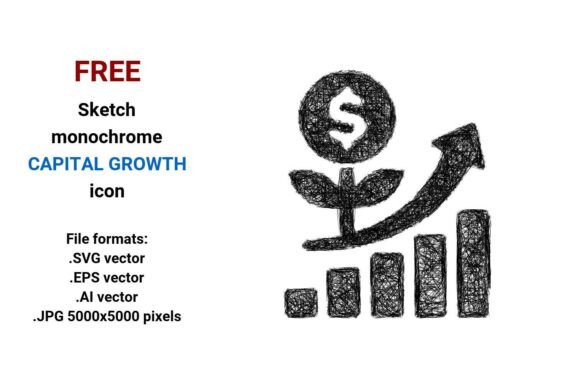 FREE Sketch Capital Growth Icon