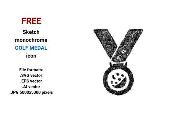 FREE Sketch Golf Medal Icon