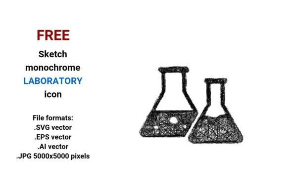 FREE Sketch Laboratory Icon: Hand-Drawn Flexibility for Medical, Educational & Digital Projects