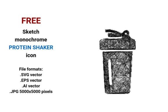 FREE Sketch Protein Shaker Icon: A Practical, Scalable Asset for Fitness Brands and Designers
