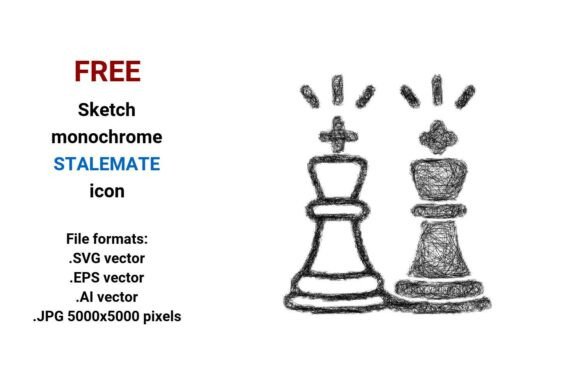 FREE Sketch Stalemate Icon: Scalable, Stylish & Ready for Any Chess UI