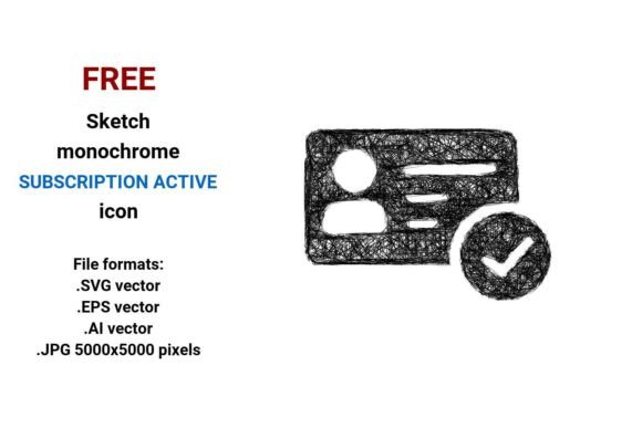 FREE Sketch Subscription Active Icon: Scalable, Artistic Assets for Modern UI & Branding