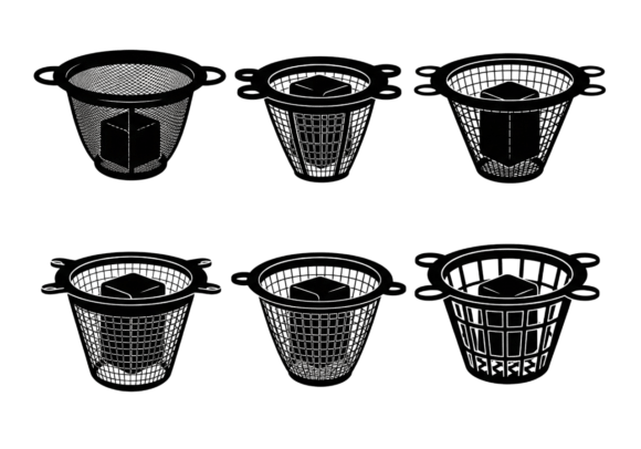 Kitchen Strainer Icons Set Vector