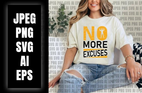 No More Excuses Slogan and Muscular: A Practical Resource for Print-on-Demand and KDP Creators
