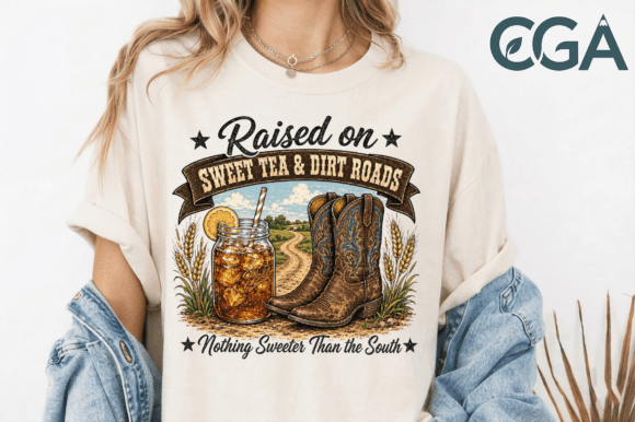 Raised on Sweet Tea and Dirt Roads PNG