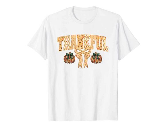 Thankful Pumpkin Bow Fall T-Shirt