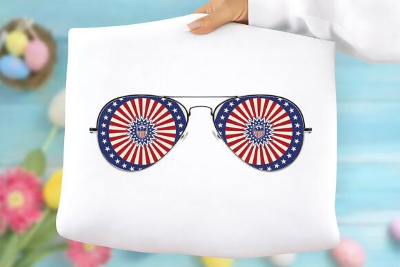 USA Flag Star Glasses Clipart Free PNG