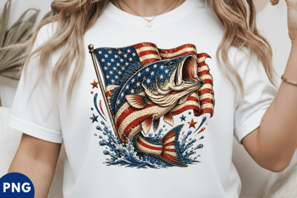 USA Patriotic Bass Fish PNG & USA Fish PNG: Bold, Versatile, and Ready to Inspire