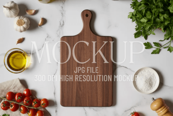 Walnut Wooden Cutting Board Mockup